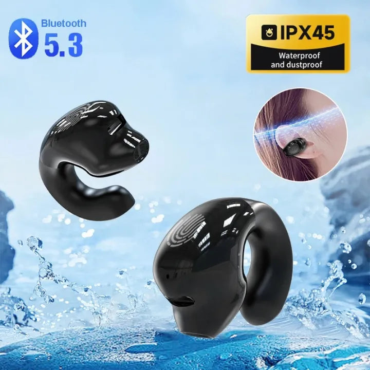 Open Ear Headphones Clip On Ear Earbuds Hands-Free Noise Canceling