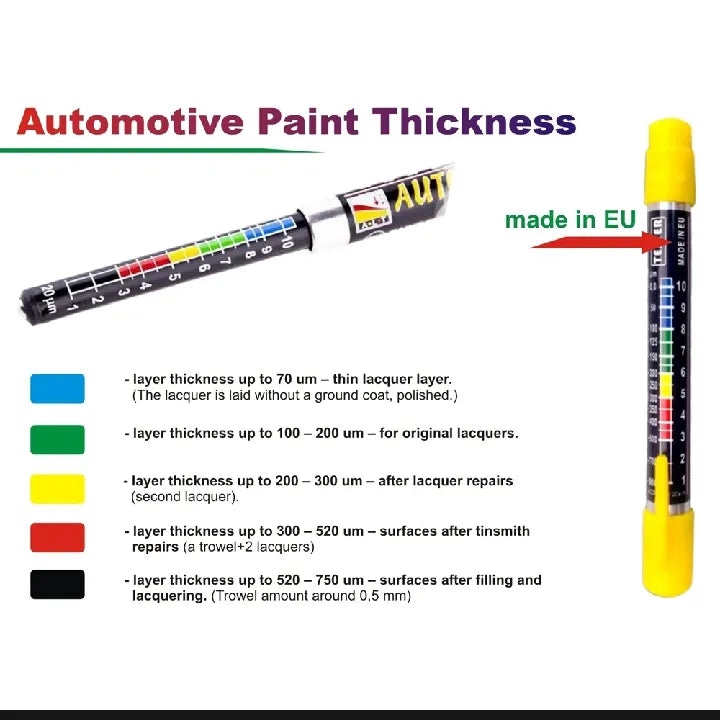 Auto Lak Car Paint Tester Pen Thickness Meter Gauge Car Paint Accident Crash Checker Car Body Damage Detector with Magnetic Tip
