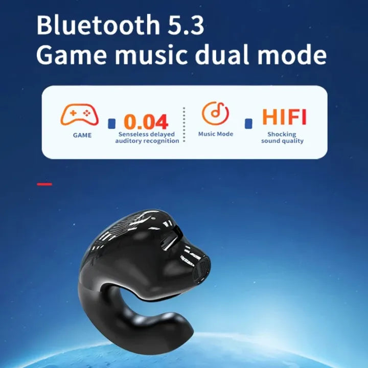 Open Ear Headphones Clip On Ear Earbuds Hands-Free Noise Canceling